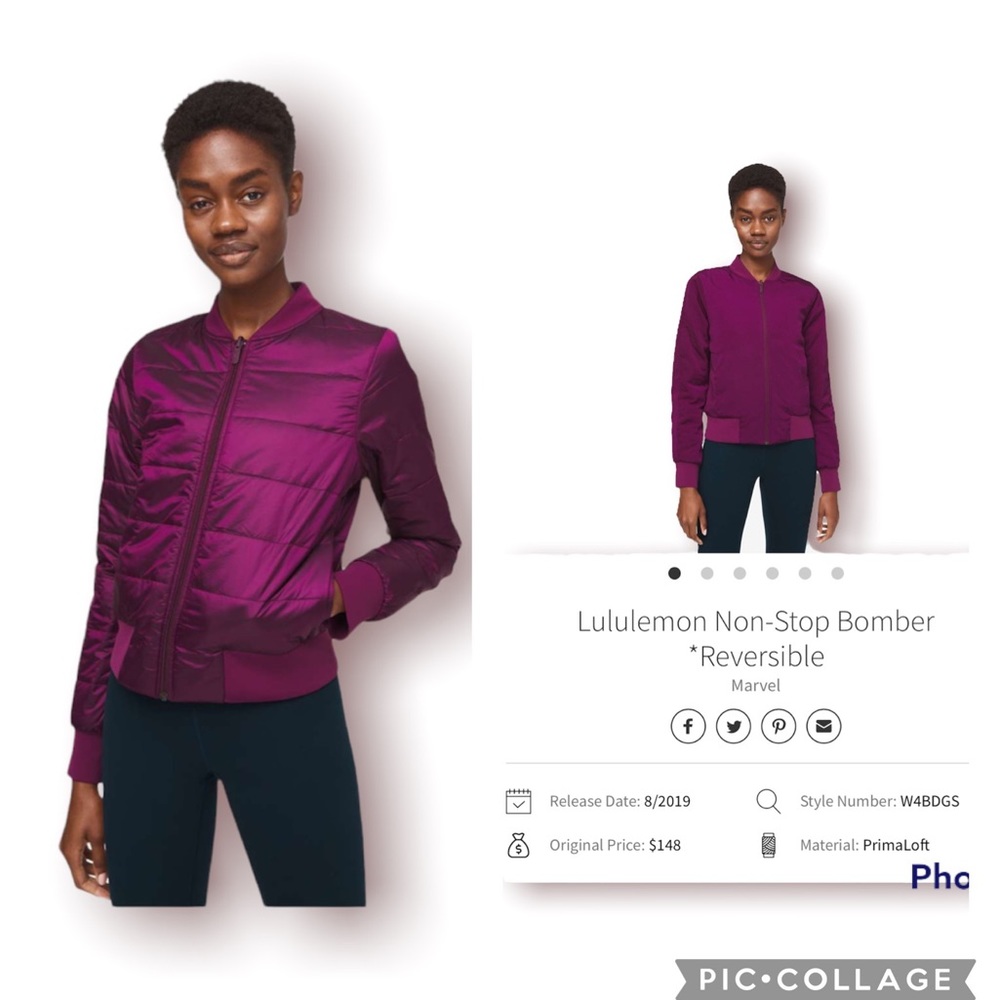 Lululemon Reversible Non-Stop Bomber Jacket In Marvel Size 10
